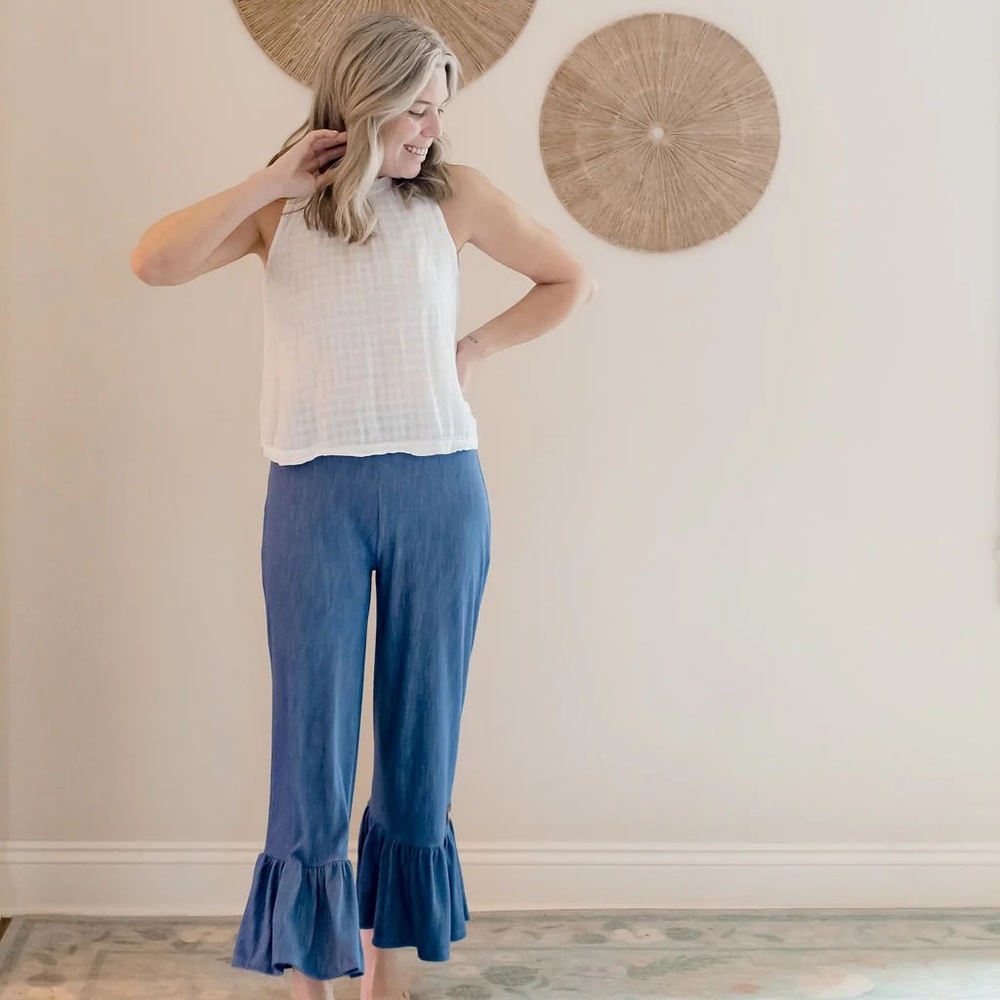 Matilda Jane Blue Jean Baby Big Ruffle Pants